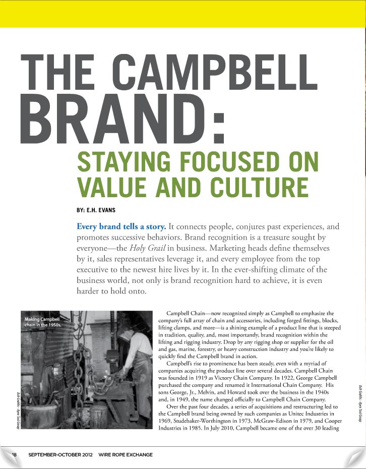 Featured in Wire Rope Exchange Campbell